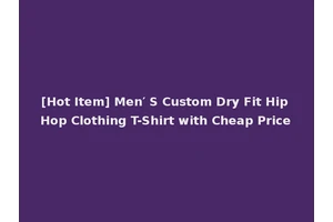 [Hot Item] Men′ S Custom Dry Fit Hip Hop Clothing T-Shirt with Cheap Price