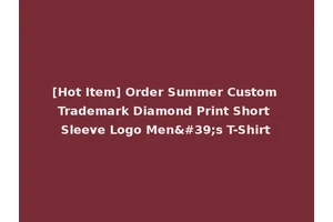 [Hot Item] Order Summer Custom Trademark Diamond Print Short Sleeve Logo Men's T-Shirt