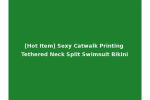 [Hot Item] Sexy Catwalk Printing Tethered Neck Split Swimsuit Bikini