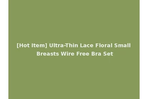 [Hot Item] Ultra-Thin Lace Floral Small Breasts Wire Free Bra Set