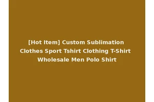 [Hot Item] Custom Sublimation Clothes Sport Tshirt Clothing T-Shirt Wholesale Men Polo Shirt