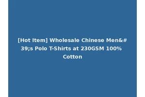 [Hot Item] Wholesale Chinese Men's Polo T-Shirts at 230GSM 100% Cotton