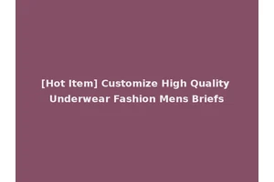 [Hot Item] Customize High Quality Underwear Fashion Mens Briefs