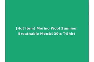 [Hot Item] Merino Wool Summer Breathable Men's T-Shirt