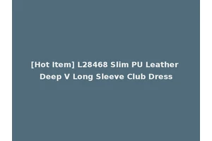 [Hot Item] L28468 Slim PU Leather Deep V Long Sleeve Club Dress