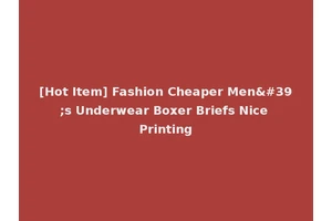 [Hot Item] Fashion Cheaper Men's Underwear Boxer Briefs Nice Printing
