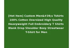 [Hot Item] Custom Men's Tshirts 100% Cotton Oversized High Quality Heavyweight Full Embroidery T Shirts Blank Drop Shoulder Boxy Streetwear T-Shirt for Men
