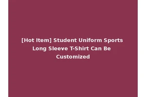 [Hot Item] Student Uniform Sports Long Sleeve T-Shirt Can Be Customized