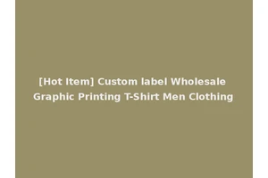 [Hot Item] Custom label Wholesale Graphic Printing T-Shirt Men Clothing