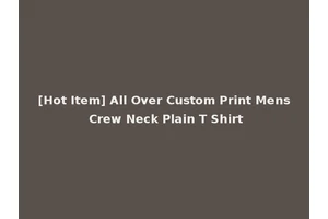 [Hot Item] All Over Custom Print Mens Crew Neck Plain T Shirt