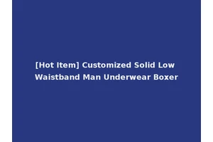 [Hot Item] Customized Solid Low Waistband Man Underwear Boxer