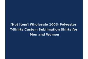 [Hot Item] Wholesale 100% Polyester T-Shirts Custom Sublimation Shirts for Men and Women