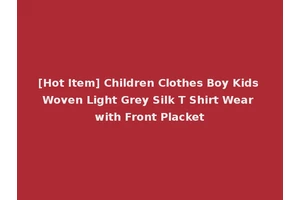 [Hot Item] Children Clothes Boy Kids Woven Light Grey Silk T Shirt Wear with Front Placket