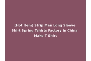 [Hot Item] Strip Man Long Sleeve Shirt Spring Tshirts Factory in China Make T Shirt