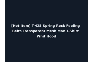 [Hot Item] T-425 Spring Rock Feeling Belts Transparent Mesh Man T-Shirt Whit Hood