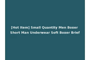 [Hot Item] Small Quantity Men Boxer Short Man Underwear Soft Boxer Brief