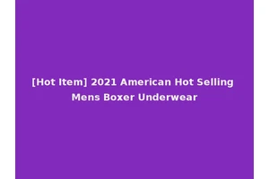 [Hot Item] 2021 American Hot Selling Mens Boxer Underwear