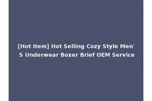 [Hot Item] Hot Selling Cozy Style Men′ S Underwear Boxer Brief OEM Service