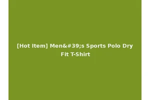 [Hot Item] Men's Sports Polo Dry Fit T-Shirt