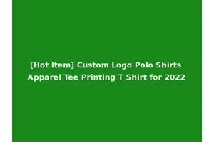 [Hot Item] Custom Logo Polo Shirts Apparel Tee Printing T Shirt for 2022