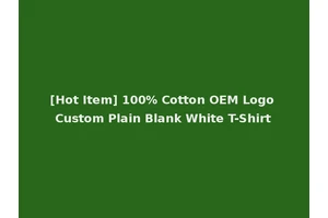 [Hot Item] 100% Cotton OEM Logo Custom Plain Blank White T-Shirt