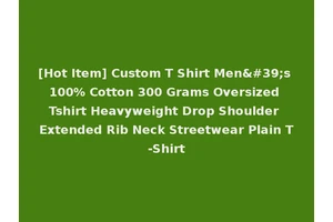 [Hot Item] Custom T Shirt Men's 100% Cotton 300 Grams Oversized Tshirt Heavyweight Drop Shoulder Extended Rib Neck Streetwear Plain T-Shirt