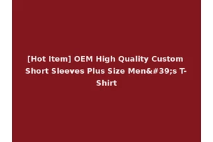 [Hot Item] OEM High Quality Custom Short Sleeves Plus Size Men's T-Shirt