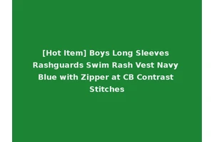 [Hot Item] Boys Long Sleeves Rashguards Swim Rash Vest Navy Blue with Zipper at CB Contrast Stitches