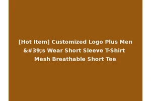[Hot Item] Customized Logo Plus Men's Wear Short Sleeve T-Shirt Mesh Breathable Short Tee