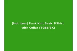 [Hot Item] Punk Knit Basic T-Shirt with Collar (T-386/BK)