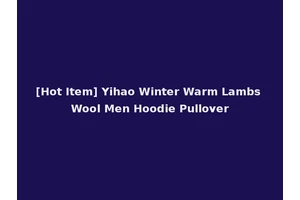 [Hot Item] Yihao Winter Warm Lambs Wool Men Hoodie Pullover