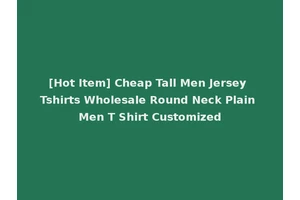 [Hot Item] Cheap Tall Men Jersey Tshirts Wholesale Round Neck Plain Men T Shirt Customized