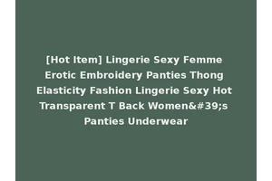[Hot Item] Lingerie Sexy Femme Erotic Embroidery Panties Thong Elasticity Fashion Lingerie Sexy Hot Transparent T Back Women's Panties Underwear