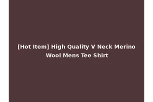 [Hot Item] High Quality V Neck Merino Wool Mens Tee Shirt
