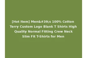 [Hot Item] Men's 100% Cotton Terry Custom Logo Blank T Shirts High Quality Normal Fitting Crew Neck Slim Fit T-Shirts for Men