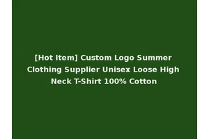 [Hot Item] Custom Logo Summer Clothing Supplier Unisex Loose High Neck T-Shirt 100% Cotton