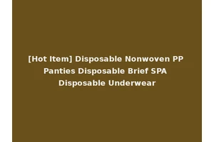 [Hot Item] Disposable Nonwoven PP Panties Disposable Brief SPA Disposable Underwear