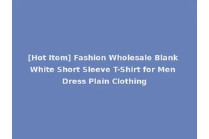 [Hot Item] Fashion Wholesale Blank White Short Sleeve T-Shirt for Men Dress Plain Clothing