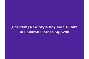 [Hot Item] New Style Boy Kids T-Shirt in Children Clothes Sq-6290
