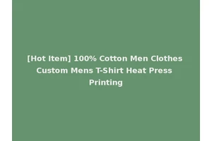 [Hot Item] 100% Cotton Men Clothes Custom Mens T-Shirt Heat Press Printing