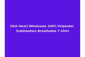 [Hot Item] Wholesale 100% Polyester Sublimation Breathable T Shirt
