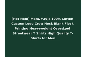 [Hot Item] Men's 100% Cotton Custom Logo Crew Neck Blank Flock Printing Heavyweight Oversized Streetwear T Shirts High Quality T-Shirts for Men