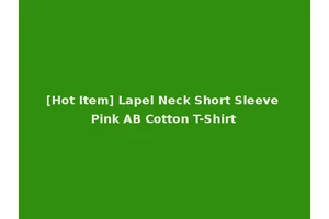 [Hot Item] Lapel Neck Short Sleeve Pink AB Cotton T-Shirt