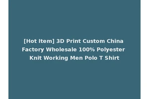 [Hot Item] 3D Print Custom China Factory Wholesale 100% Polyester Knit Working Men Polo T Shirt
