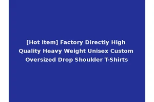 [Hot Item] Factory Directly High Quality Heavy Weight Unisex Custom Oversized Drop Shoulder T-Shirts