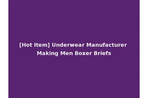 [Hot Item] Underwear Manufacturer Making Men Boxer Briefs