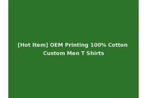 [Hot Item] OEM Printing 100% Cotton Custom Men T Shirts