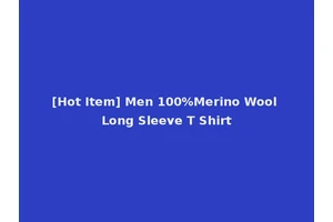 [Hot Item] Men 100%Merino Wool Long Sleeve T Shirt