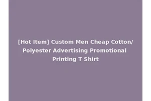 [Hot Item] Custom Men Cheap Cotton/Polyester Advertising Promotional Printing T Shirt