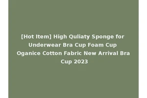 [Hot Item] High Quliaty Sponge for Underwear Bra Cup Foam Cup Oganice Cotton Fabric New Arrival Bra Cup 2023